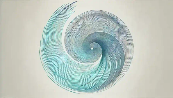 Kreativprozess visualisiert als wachsende Spirale